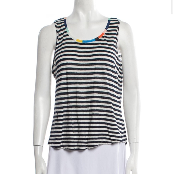 Splendid x margherita missoni linen top black white stripes size Medium - Picture 1 of 3